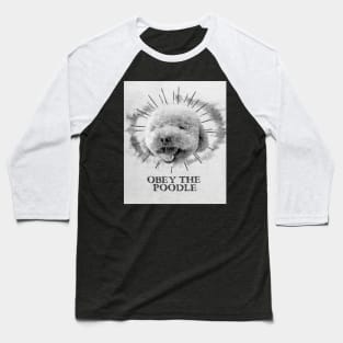 Funny Poodle Design - Obey The Poodle Baseball T-Shirt